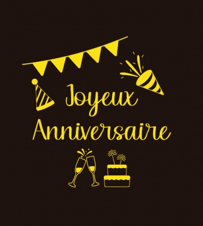 Carte \ Joyeux anniversaire\  Noir