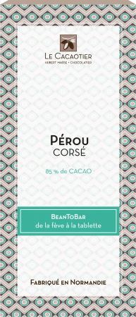 Tablette Pérou corsé (noir 85%) - BeanToBar